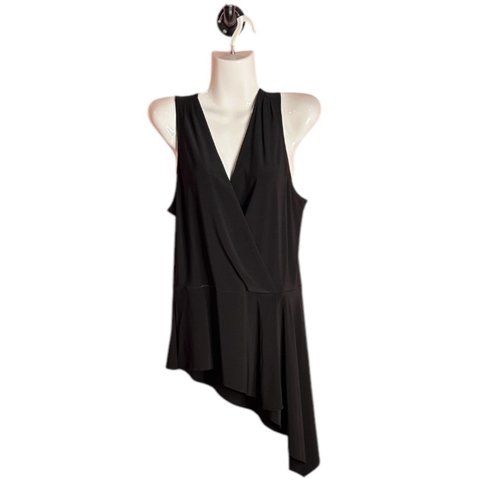 WHBM Elegant Black Asymmetrical Top Size M